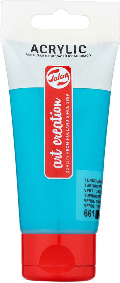 TALENS ART Création Tube de peinture en acrylique 75 ml Turquois Green 661