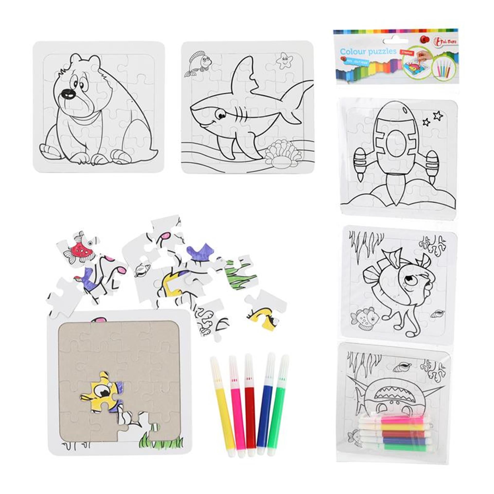 Toi-toys toitoys colorie les puzzles avec des marqueurs