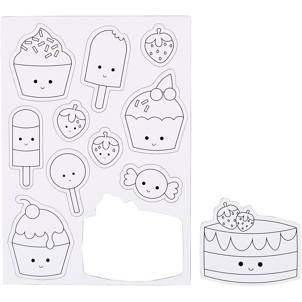 Aimants Creativ company, bonbons, dim. 14,85x21 cm, 1 feuille