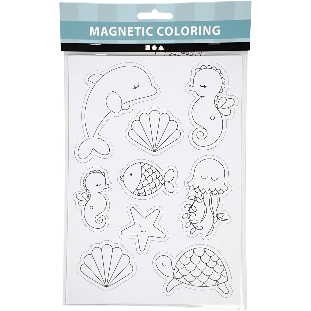 Aimants Creativ company, figures marines, feuille 14,85x21, 1 feuille