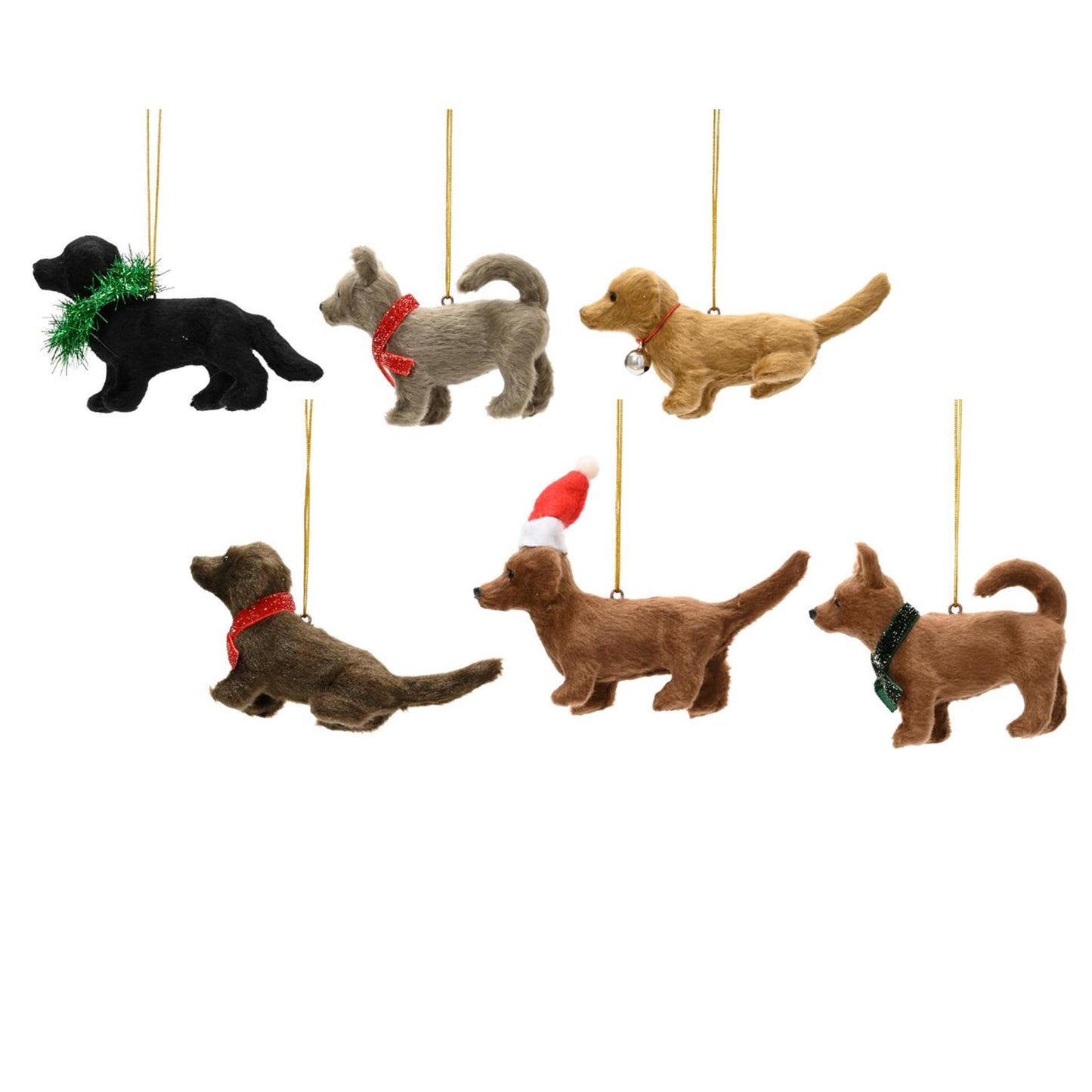 Decoris pendentif de Noël chien 11,5x.3,5x6cm plastique 6 assortis