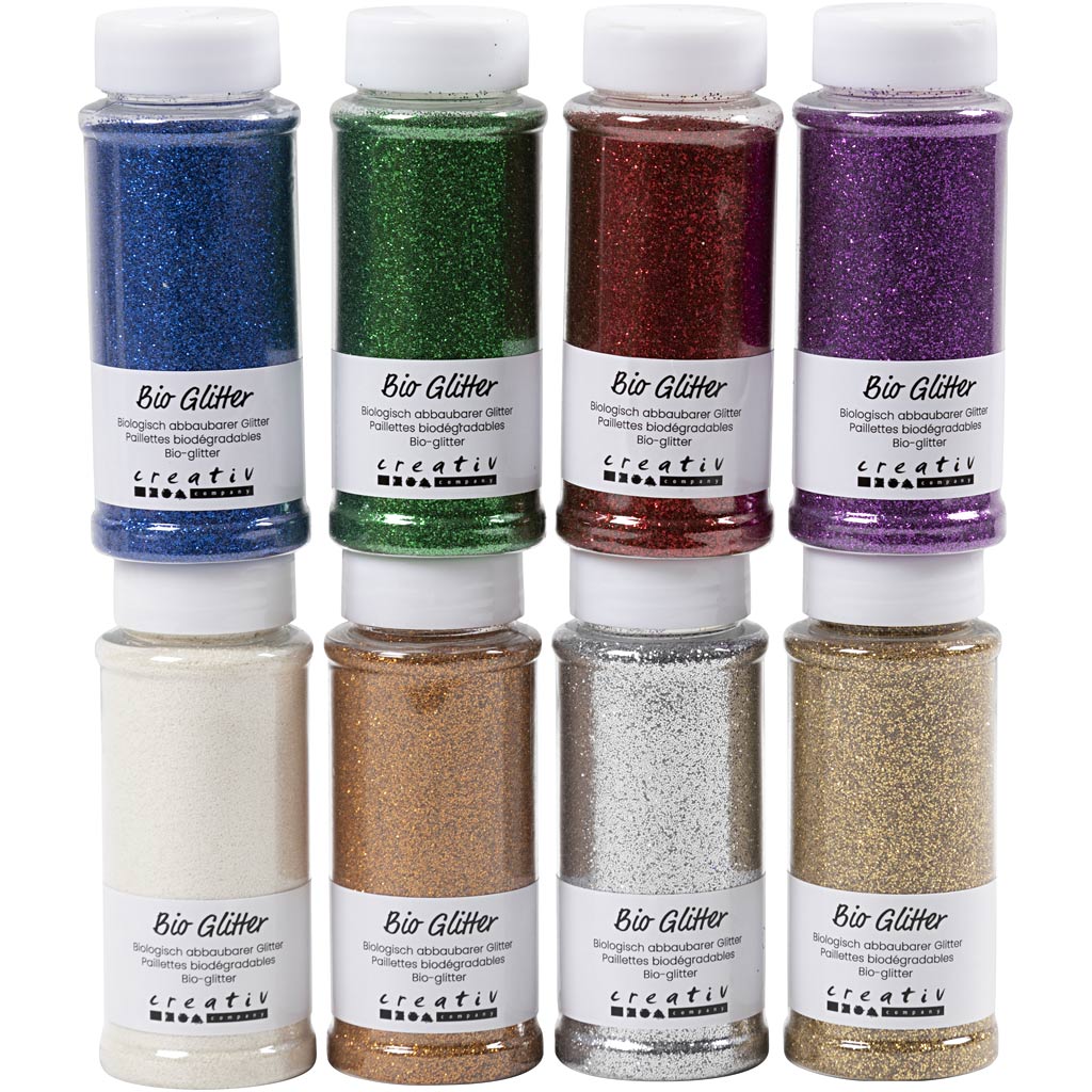 Creativ company bio sparkles, différentes couleurs, 8x140 ml 1 boîte