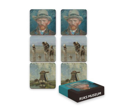 Sous-verres chefs-d'œuvre du 19ème siècle 6 pcs