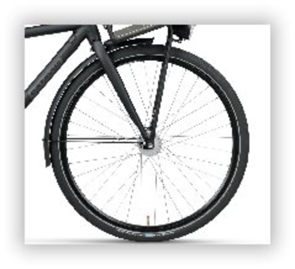 Roue avant Batavus 28 noire 36g. jante avec dynamo de moyeu (2,4w