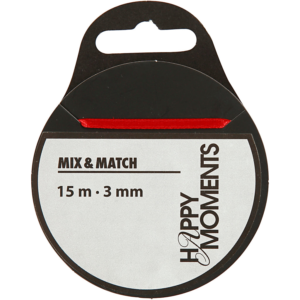 Creativ Company Satin Ribbon Red, 15m