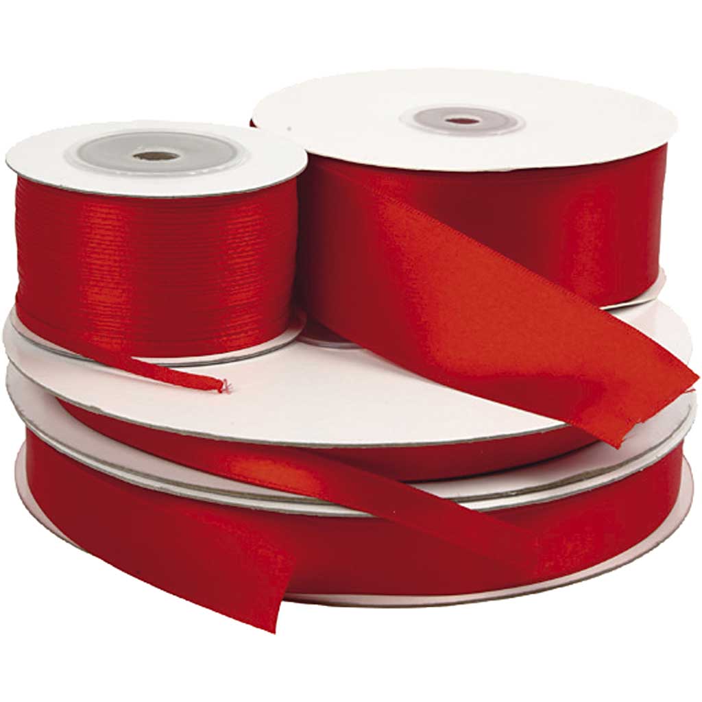 Creativ Company Satin Ribbon Red, 100m