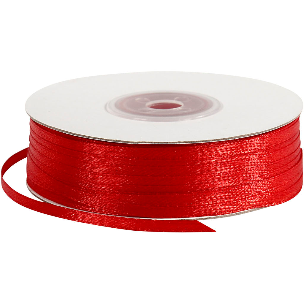 Creativ Company Satin Ribbon Red, 100m