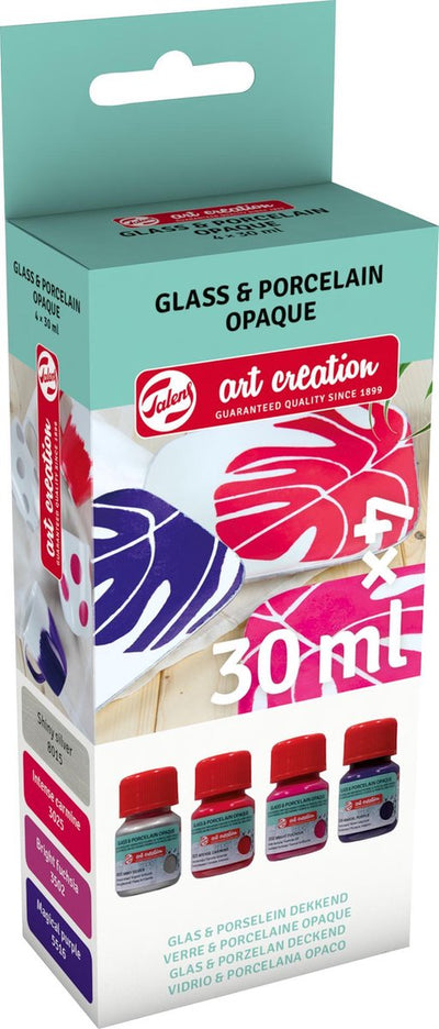 TALENS ART CREATE.GLAS Porcelaine couvrant 4 x30 ml argent rose