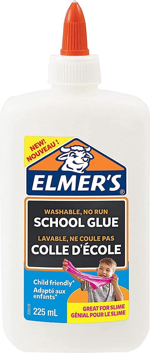Colle PVA blanche d'Elmer's | 225 ml | lavable et adapté aux enfants | idéal pour faire du slime et du bricolage