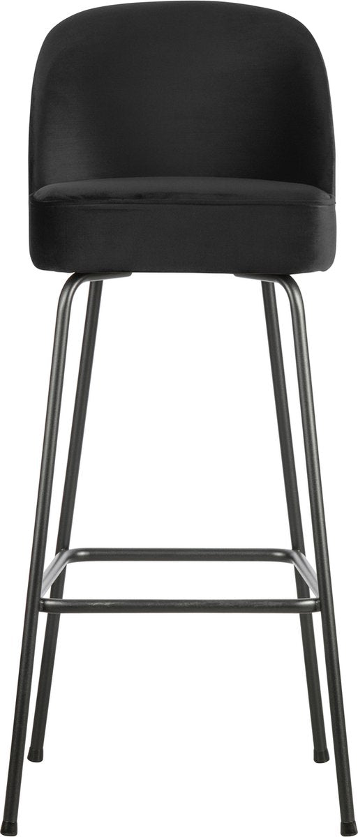 Chaise de bar Woood vogue - velours - noir - 103x50x55