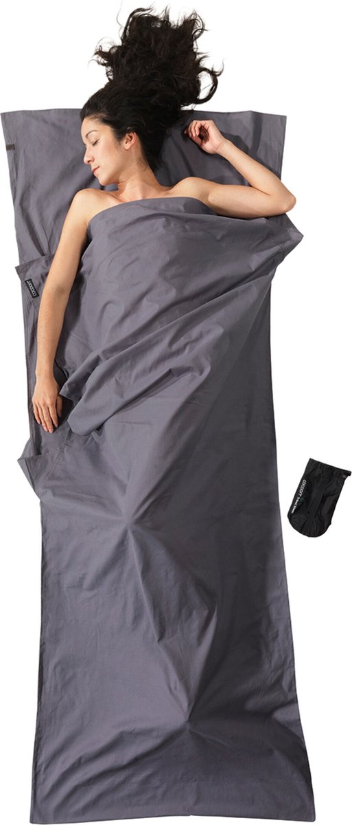 Drap de voyage Cocoon - sac à draps - coton - gris