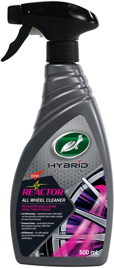 Réacteur de solutions hybrides Turtle Wax - nettoyant pour jantes - pour tous types de jantes - avec ingrédient dissolvant le fer - élimine la saleté tenace, les particules de poussière de frein - le changement de couleur fournit un signal visuel - 500 ml