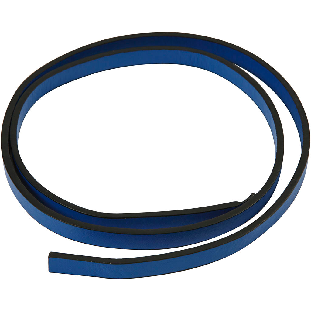 Bracelet Creativ company en simili cuir, l: 10 mm, épaisseur 3 mm, bleu, 1 m 1 boîte