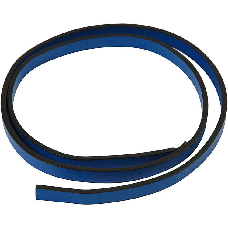 Bracelet Creativ company en simili cuir, l: 10 mm, épaisseur 3 mm, bleu, 1 m 1 boîte