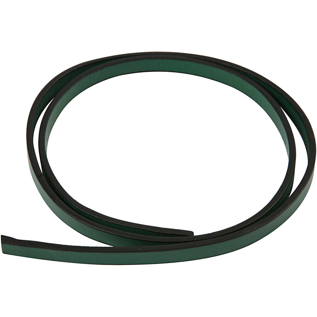 Bracelet Creativ company en simili cuir, l: 10 mm, épaisseur 3 mm, vert, 1 m 1 boîte