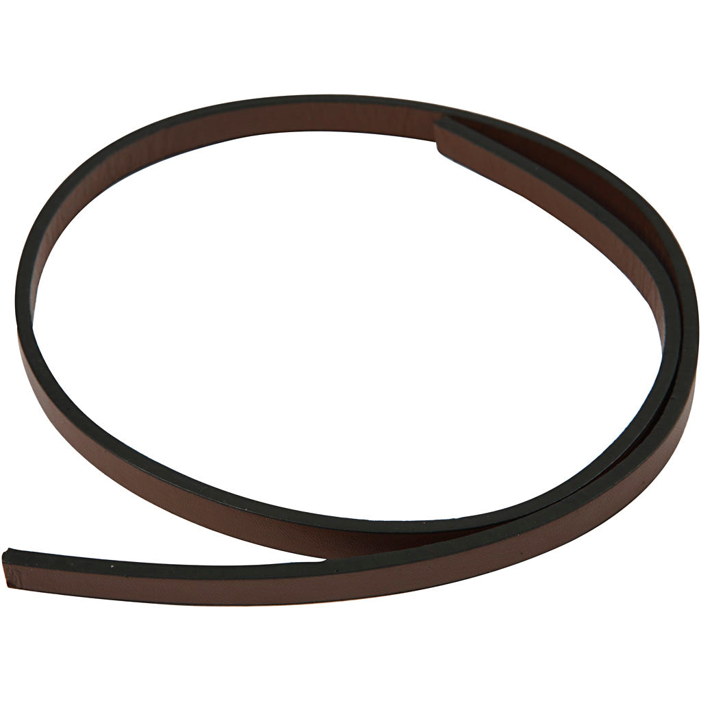 Bracelet Creativ company en simili cuir, l: 10 mm, épaisseur 3 mm, marron, 1 m 1 boîte