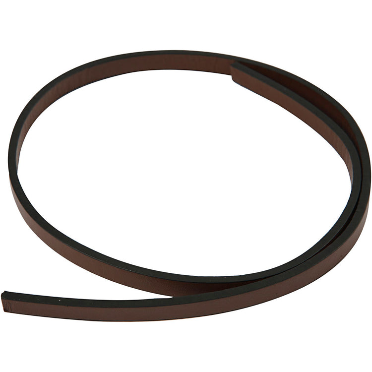 Bracelet Creativ company en simili cuir, l: 10 mm, épaisseur 3 mm, marron, 1 m 1 boîte