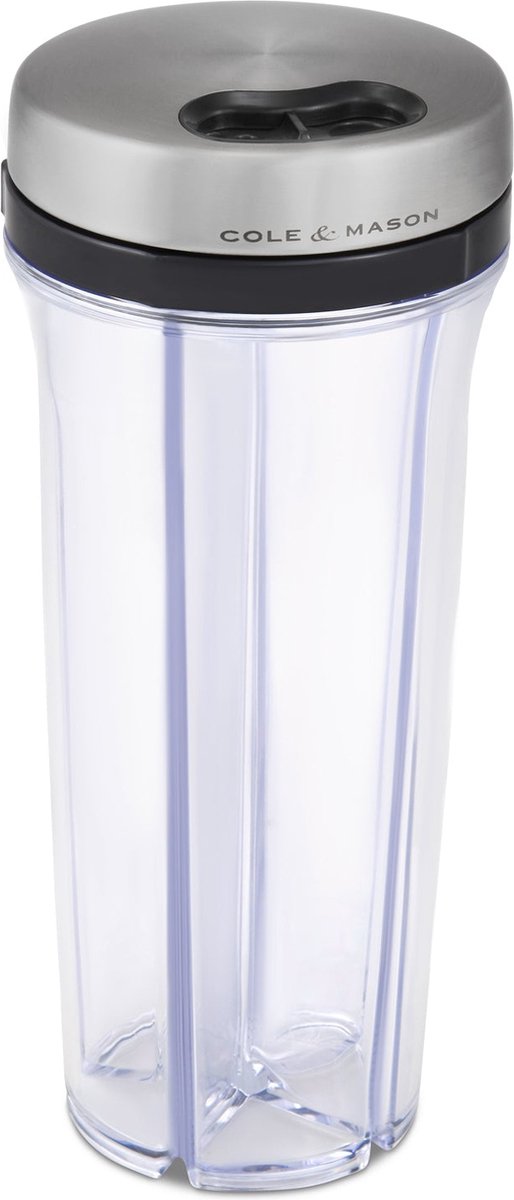 Cole Mason Saunderton shaker à herbes et épices - vide - récipient de conservation en verre - bouchon aspect acier inoxydable - dosage réglable