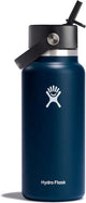 Gourde Hydro Flask à large ouverture avec bouchon en paille flexible (946 ml) - indigo