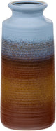 Vase décennies Woood xl - céramique - bleu-jaune - 38xø17 cm