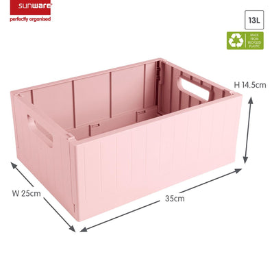 Sigma home caisse pliante 13l rose 350x250x145mm | 2 pièces