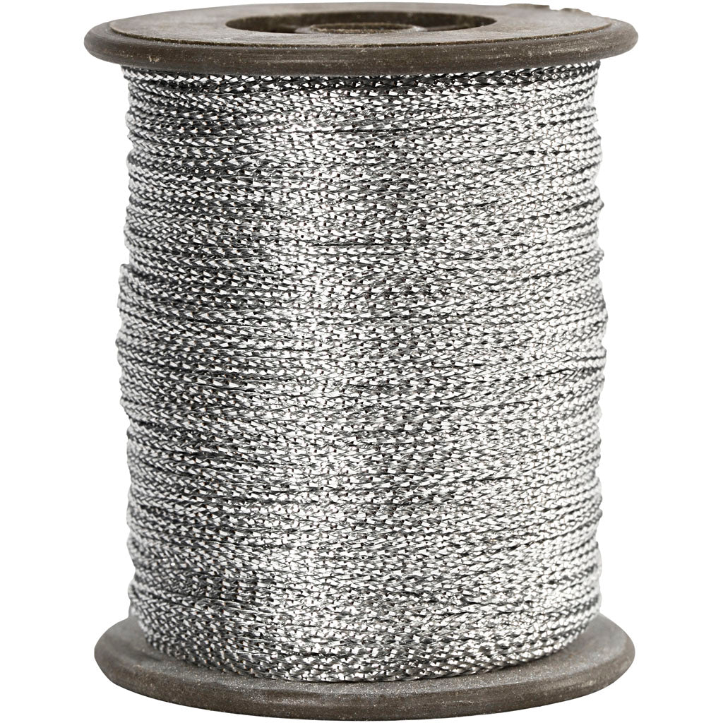 Cordon de la société Creativ, épaisseur 0,5 mm, argent, 100 m 1 rouleau