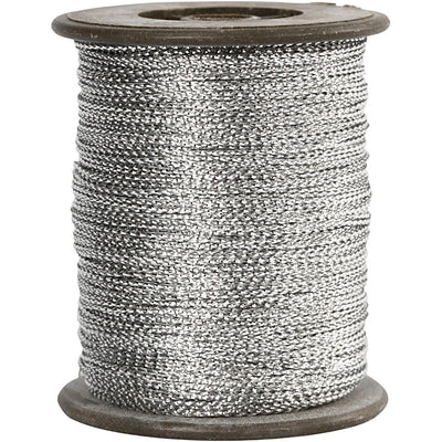 Cordon de la société Creativ, épaisseur 0,5 mm, argent, 100 m 1 rouleau