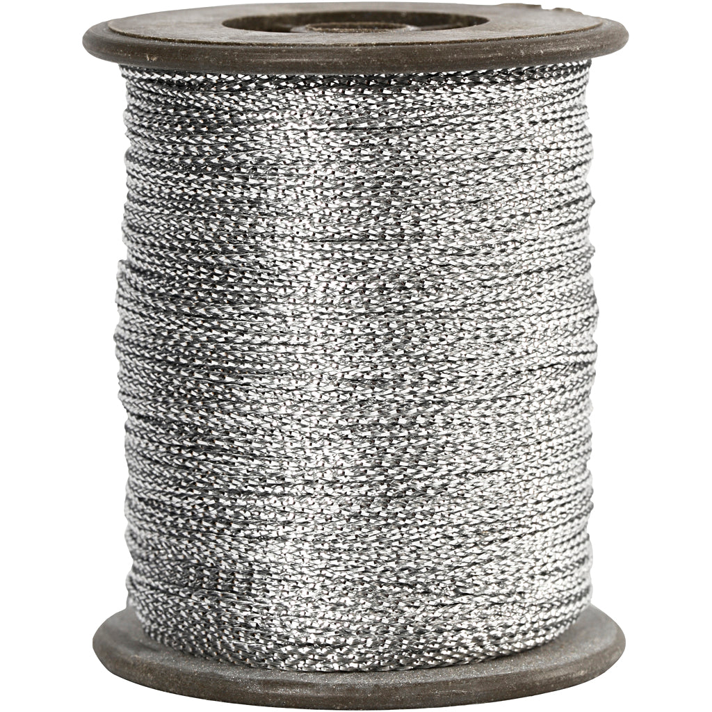 Cordon de la société Creativ, épaisseur 0,5 mm, argent, 100 m 1 rouleau