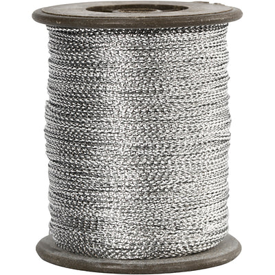 Cordon de la société Creativ, épaisseur 0,5 mm, argent, 100 m 1 rouleau