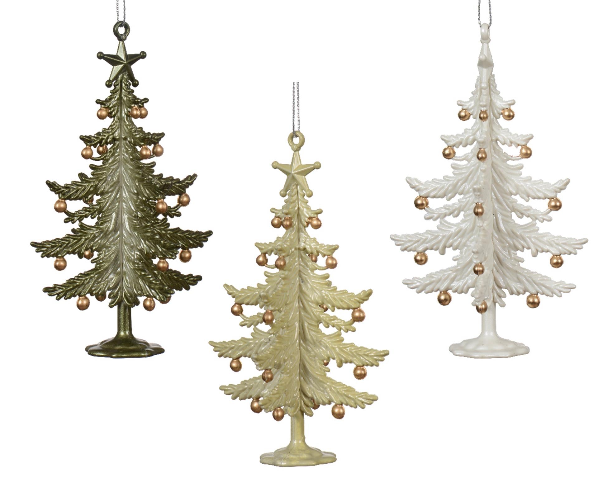 Decoris pendentif sapin de Noël en plastique 13cm