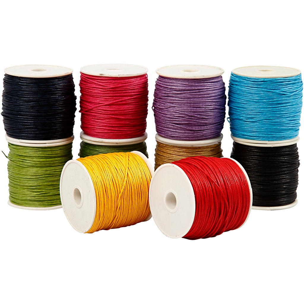 Cordon coton Creativ company, épaisseur 1 mm, couleurs fortes, 10x50 m 1 boîte