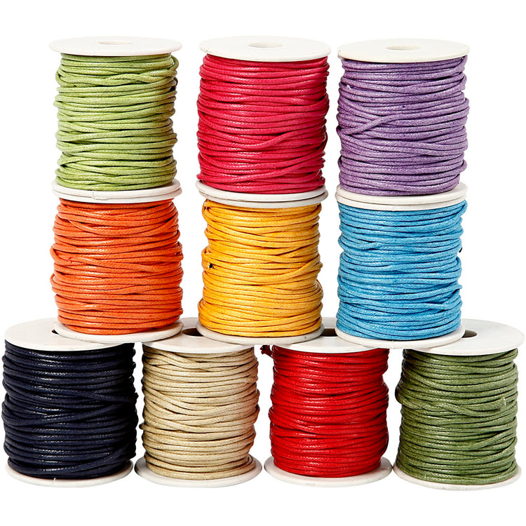 Cordon coton Creativ company, épaisseur 2 mm, couleurs fortes, 10x25 m 1 boîte