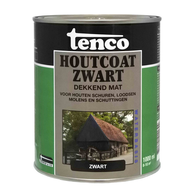 Tenco 1078321 - Vernis à bois à base d'eau opaque noir mat 1l | 1 pièce