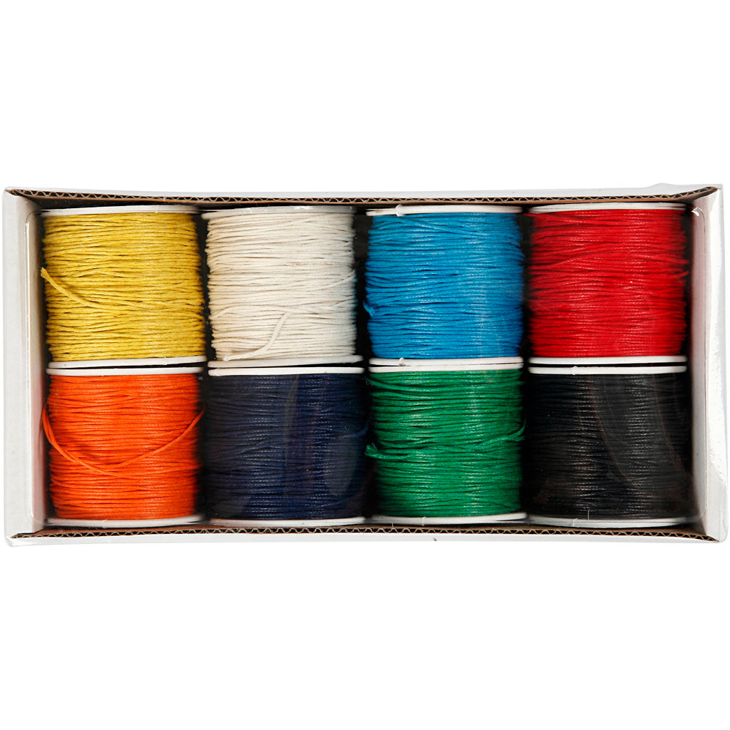 Cordon coton Creativ company, épaisseur 1 mm, différentes couleurs, 8x40 m 1 boîte