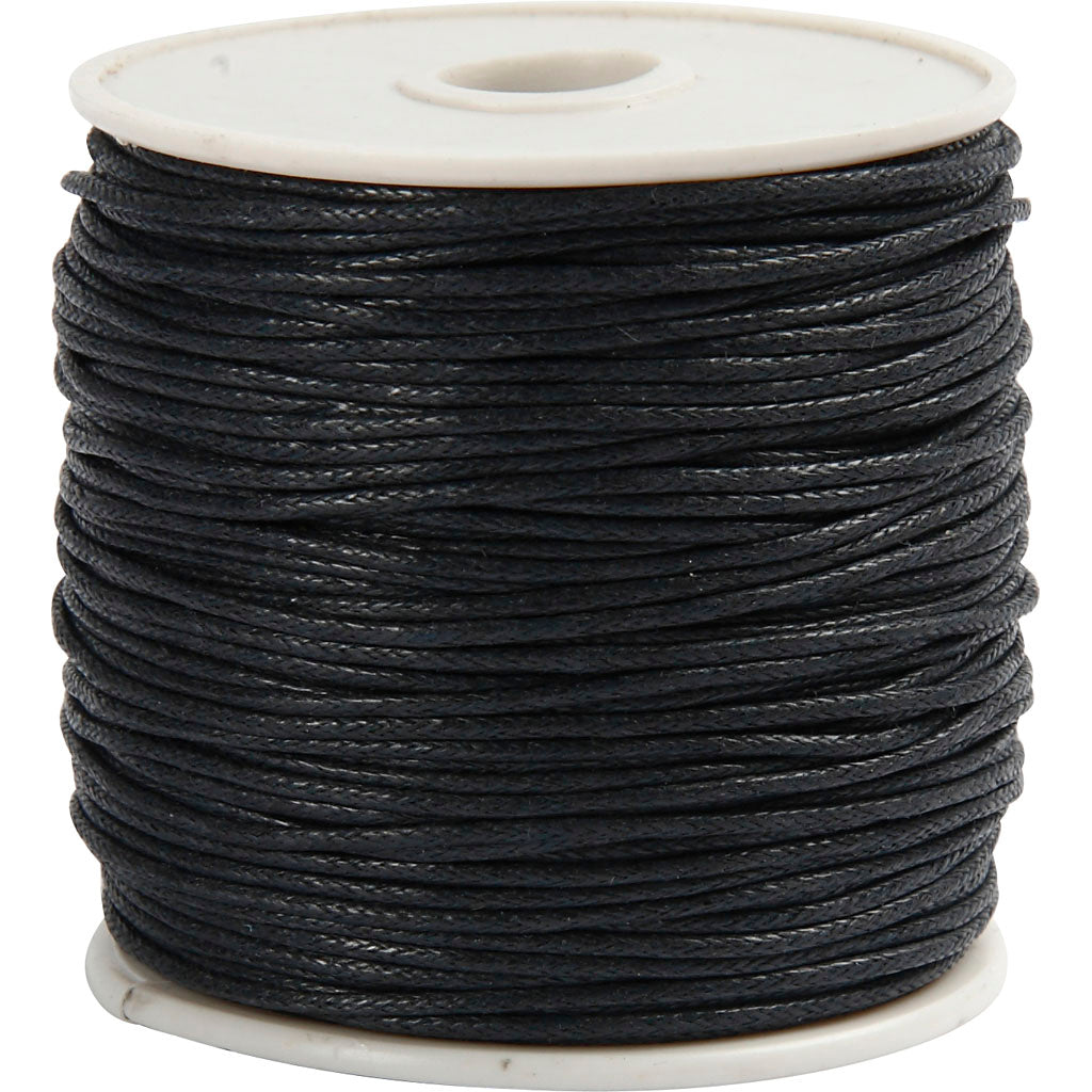 Crétiv Company Cotton Cordon d'épaisseur noire 1 mm, 40m