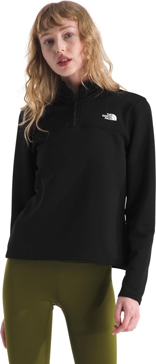 The North Face W Cedar Trail Grid Fleece 1 - 4 Zip Jacket Pull d'extérieur pour femme - Noir Tnf
