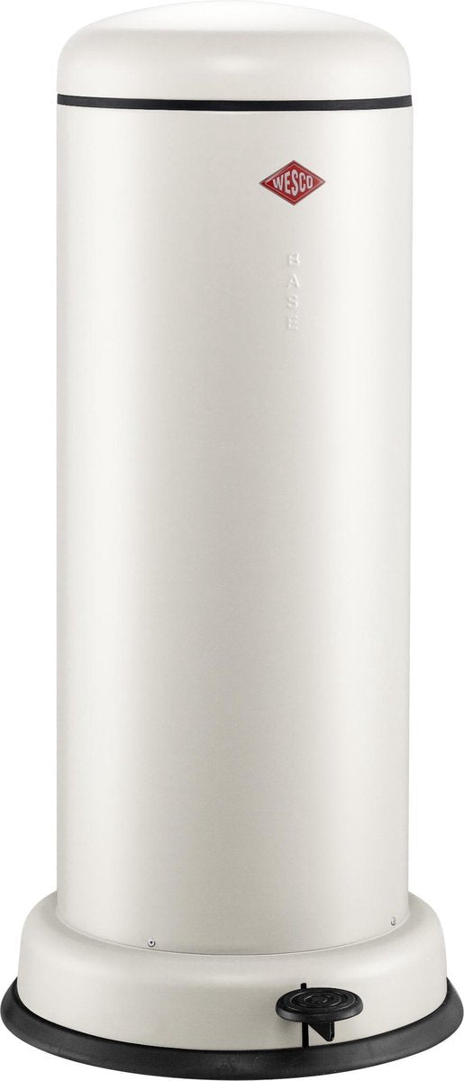 Wesco grande poubelle baseboy avec fermeture en douceur | 30 litres | métal - sable mat | poubelle à pédale
