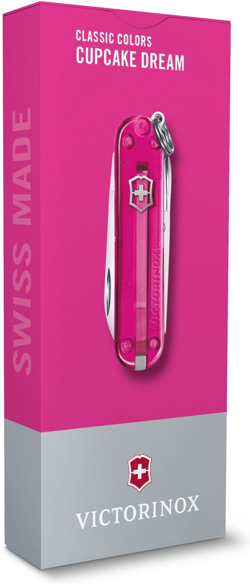 Couteau de poche transparent Victorinox classic SD - cupcake dream - 7 fonctions