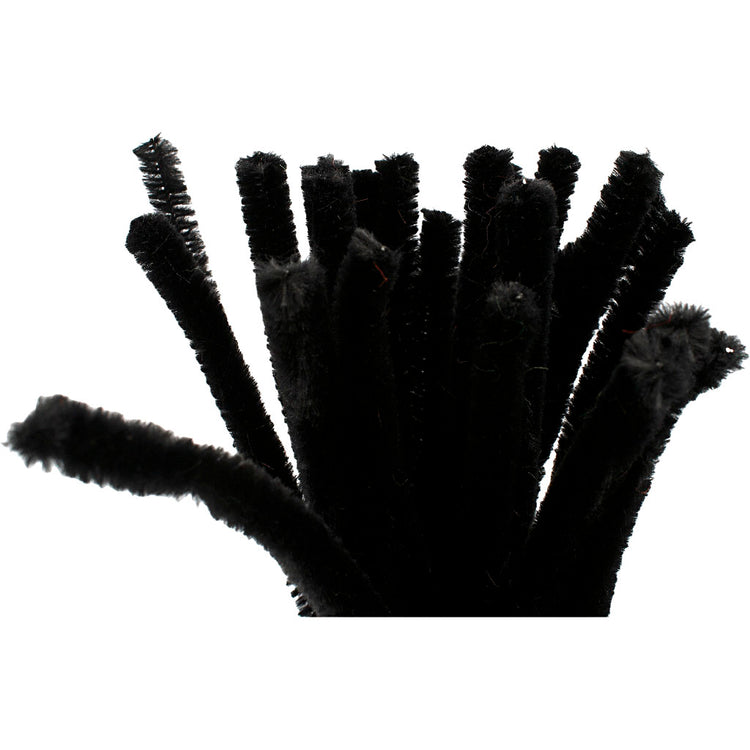 Creativ company chenille, l: 30 cm, épaisseur 9 mm, noir, 25 pièces 1 boîte