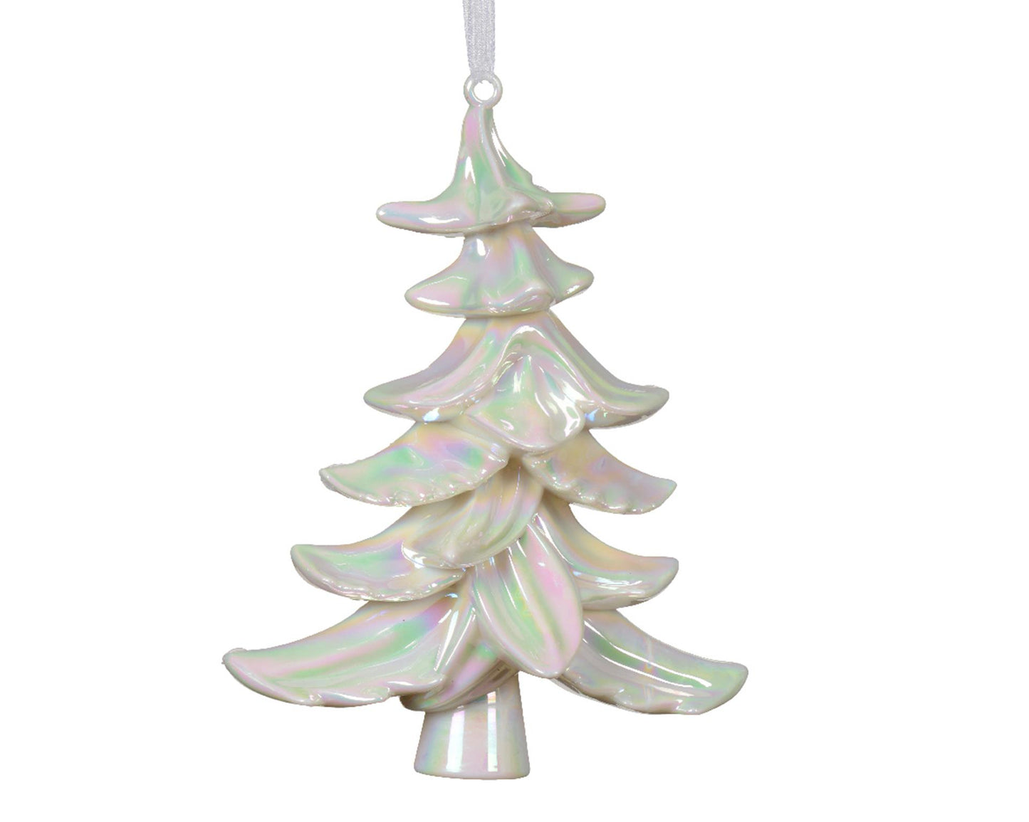 Decoris pendentif sapin de Noël plastique irisé 18c