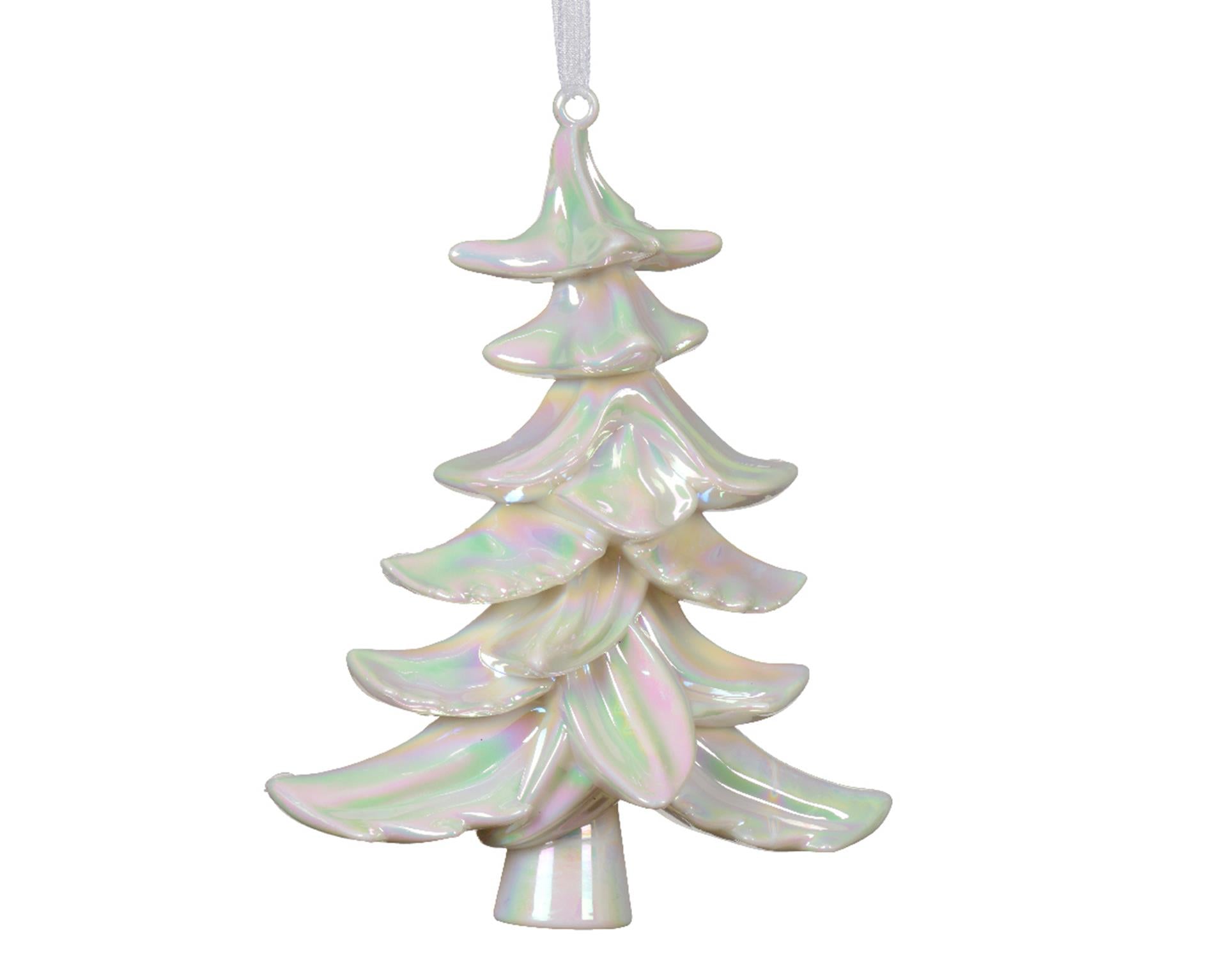 Decoris pendentif sapin de Noël plastique irisé 18c