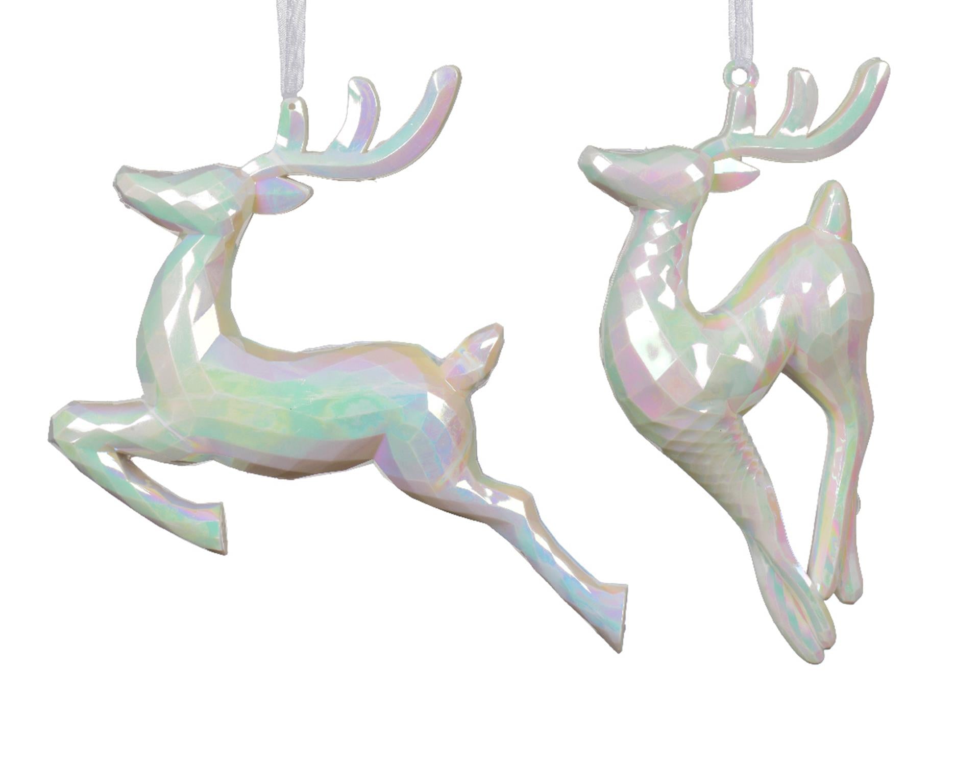Decoris pendentif de Noël cerf irisé 16cm