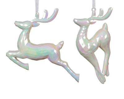 Decoris pendentif de Noël cerf irisé 16cm