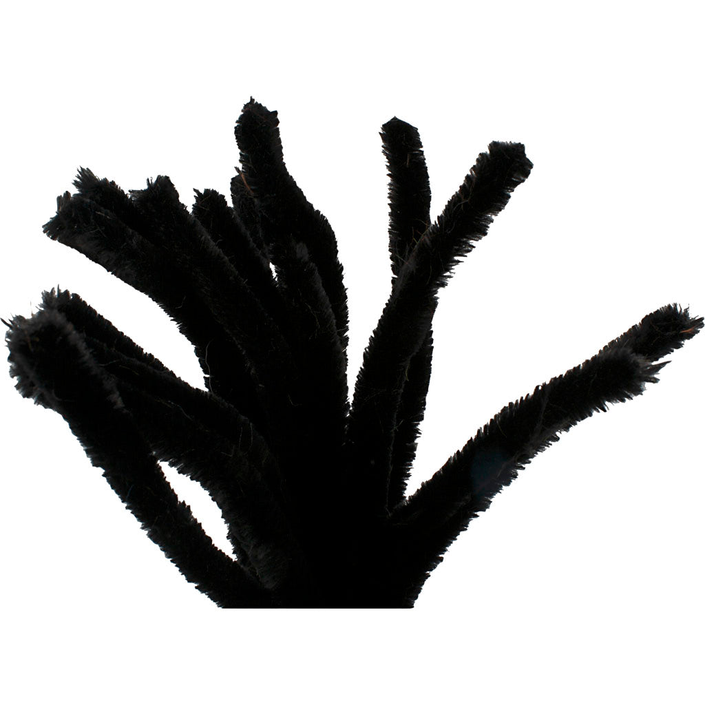 Creativ company chenille, l: 30 cm, épaisseur 15 mm, noir, 15 pièces 1 boîte