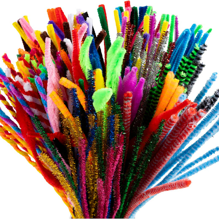 Creativ company chenille, l: 30,5 cm, épaisseur 4-6 mm, différentes couleurs, 250 div 1 boîte
