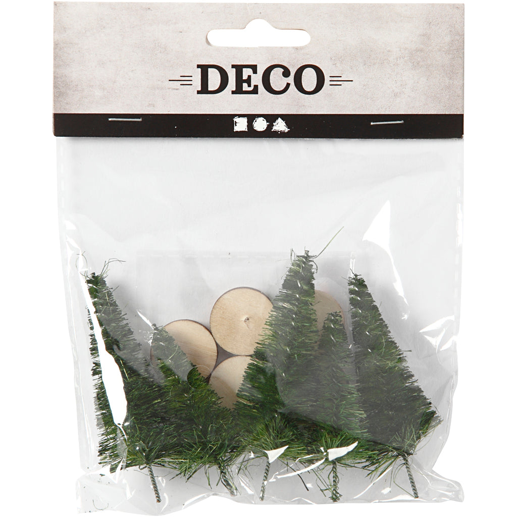 Sapins de Noël Creativ company, h: 40+60 mm, vert, 5 pièces 1 boîte