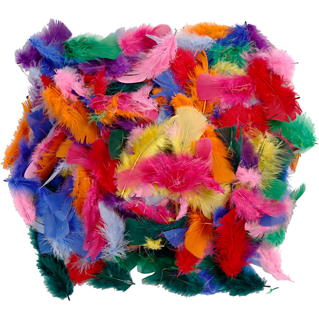 Plumes en différentes couleurs 7-8 cm, 50gr