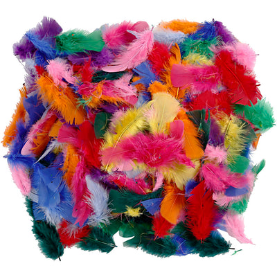 Plumes en différentes couleurs 7-8 cm, 50gr