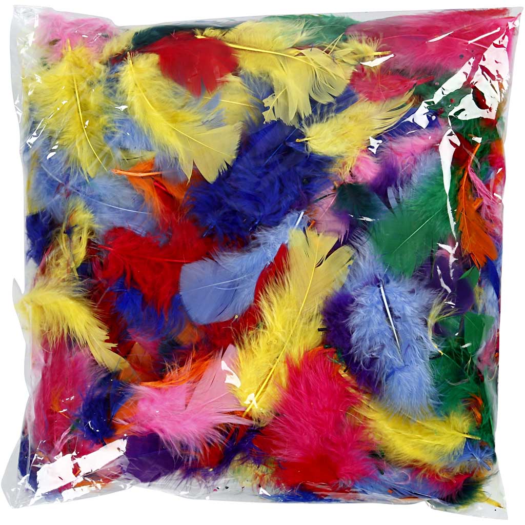 Plumes en différentes couleurs 7-8 cm, 50gr