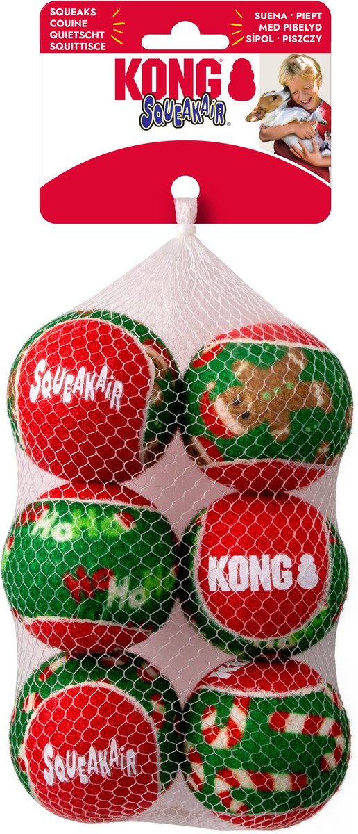 Balles couinantes Kong Holiday - jouets pour chiens - 6 pièces m